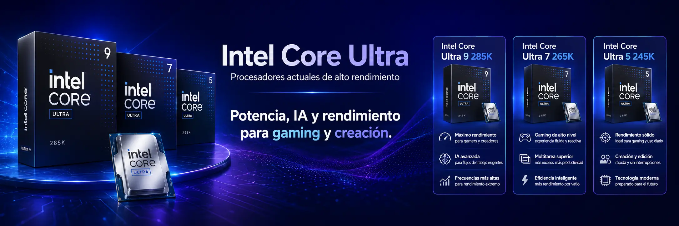 Procesadores Intel Core Ultra para computadoras