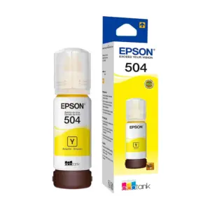 Botella de tinta EPSON T504420-AL, color amarillo, contenido 70ml.