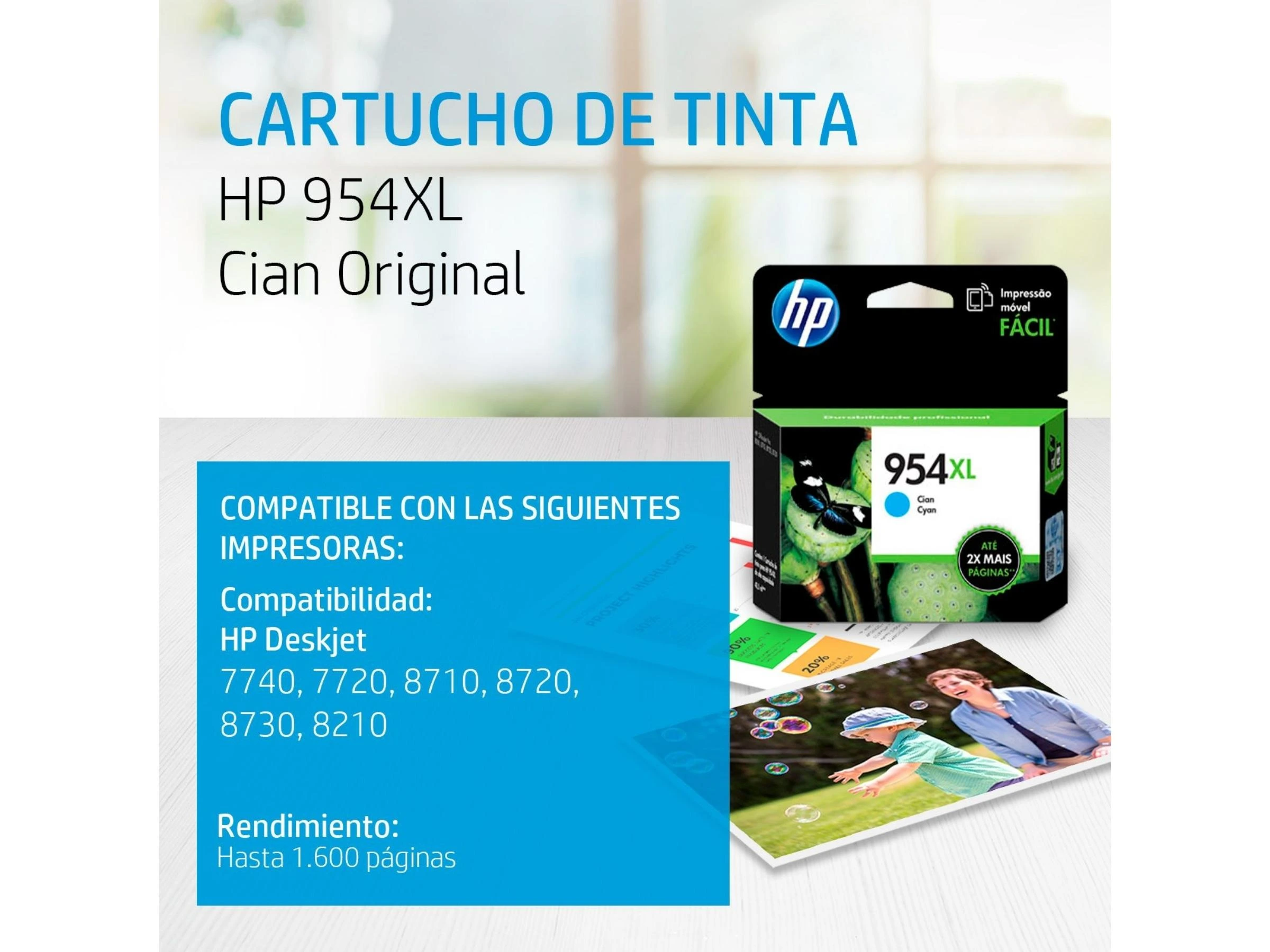 CARTUCHO DE TINTA HP 954XL CYAN (L0S62AL) - Imagen 2