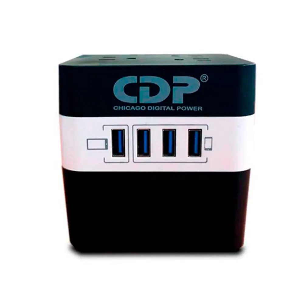 Estabilizador CDP 600VA (300w) RU-AVR604I 4-USB 4 tomas 220v