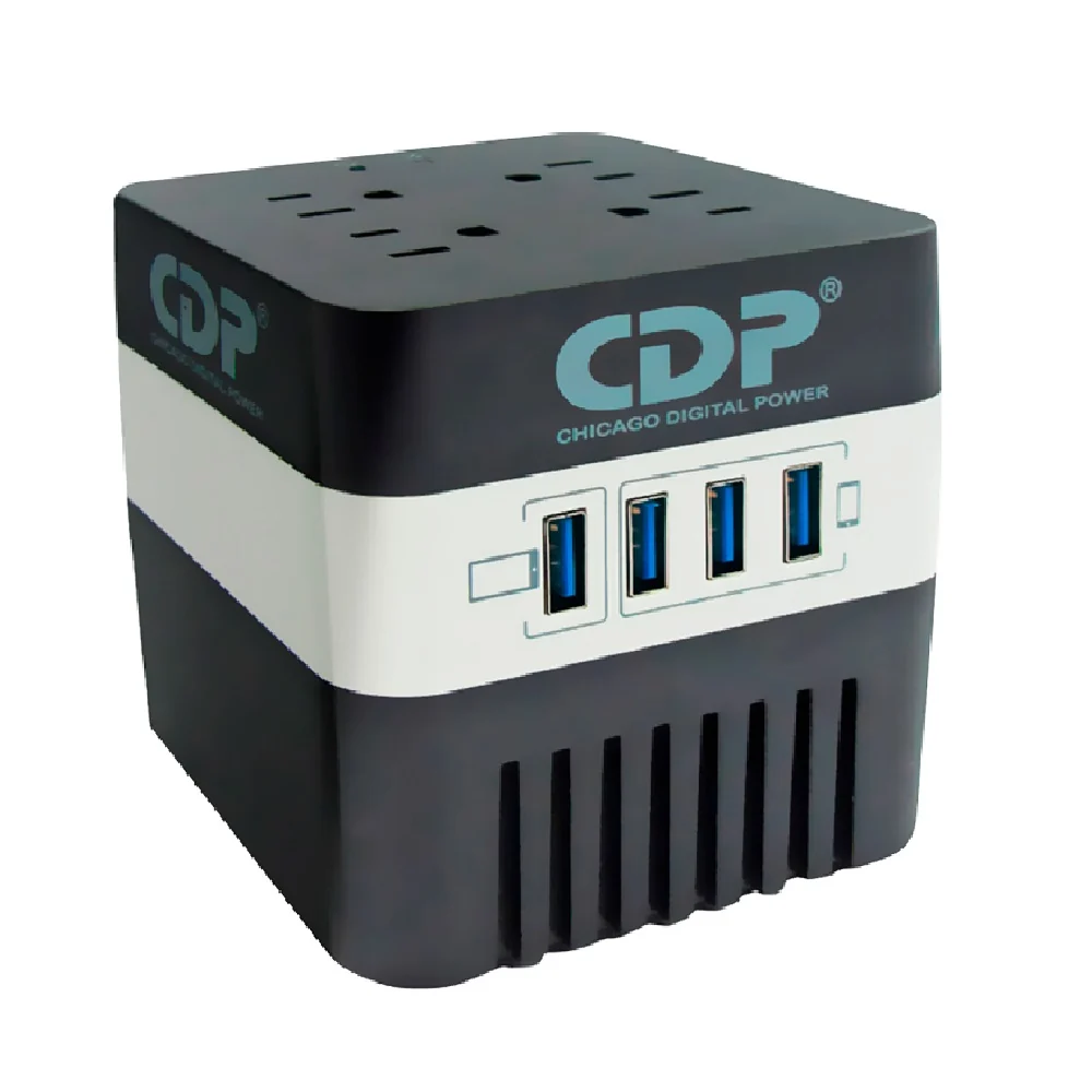 Estabilizador CDP 600VA (300w) RU-AVR604I 4-USB 4 tomas 220v - Imagen 2
