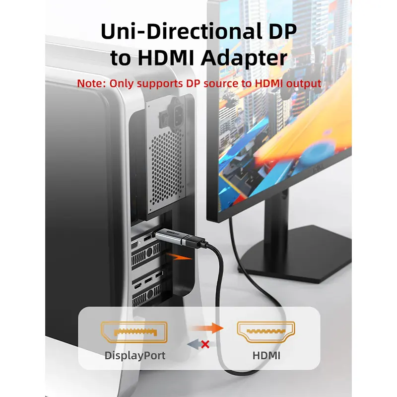Adaptador de DisplayPort macho a HDMI hembra 4K 60Hz - CABLETIME | CP21A