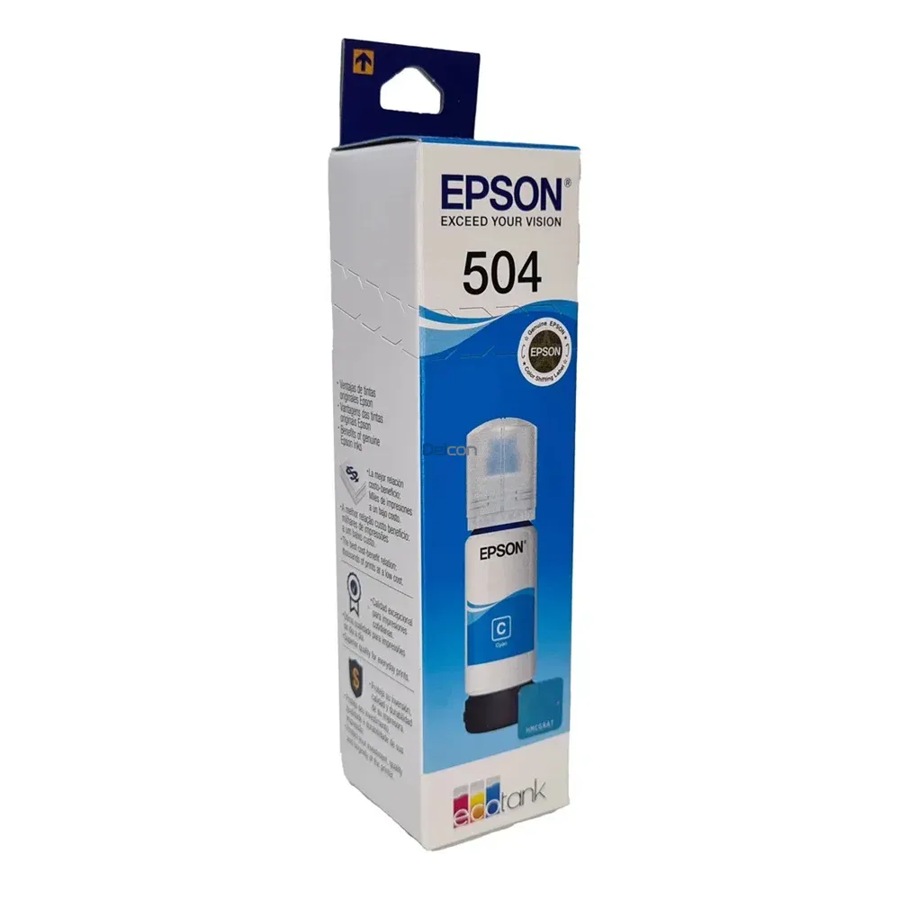Tinta Epson T504220-AL Ecotank L4150 / L4160 / L4260 / L6270 / L6171 / L6191 / L14150 Color Cyan