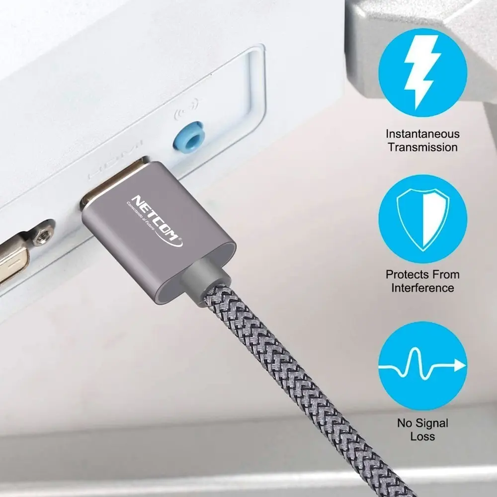 Cable Hdmi 2.0 1.8 Metros Netcom Ultra Hd 3d 4k 60hz 2160p - Imagen 2