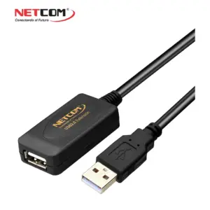 Cable Extensión USB 2.0 Activo Netcom Macho a Hembra 10 Metros